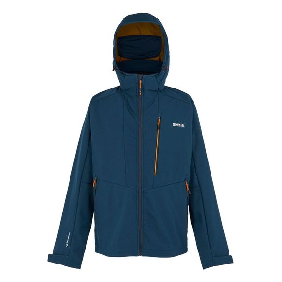 Regatta Mens Hewitts X Colour Block Soft Shell Jacket / Moonlight Denim/Fox